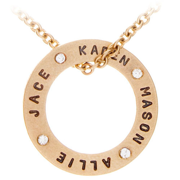 Picture of 14K Gold Diamond Washer Charm Necklace